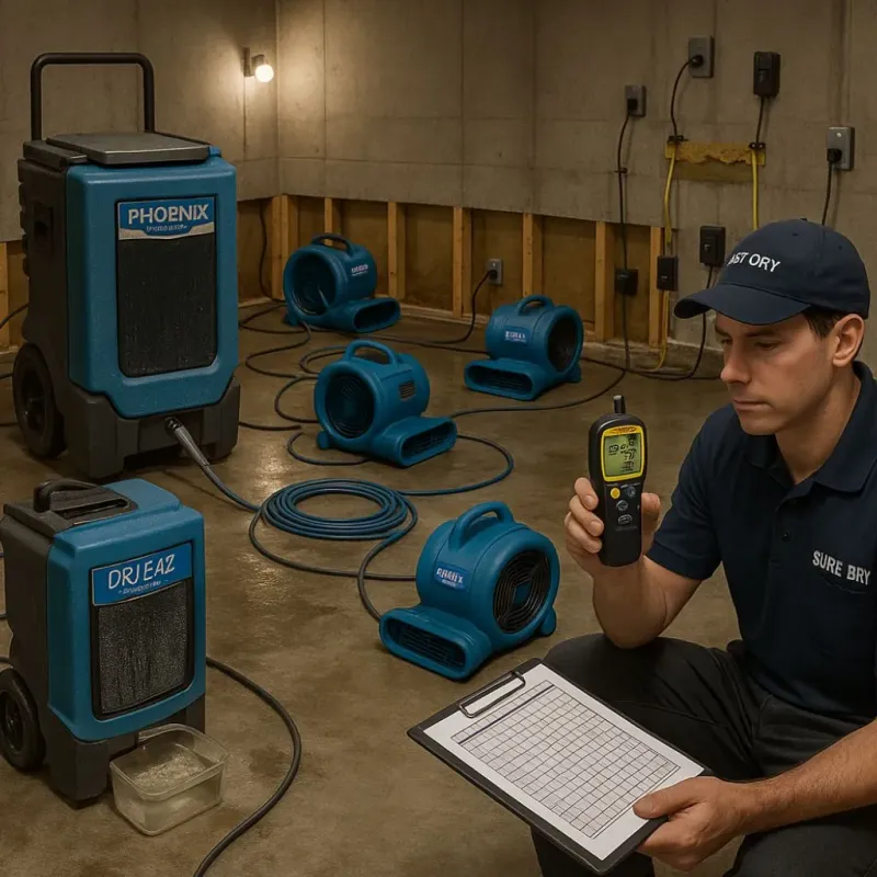 Structural Drying and Dehumidification process in Enetai, WA